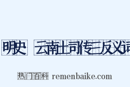 明史·云南土司传三反义词是什么意思的图片